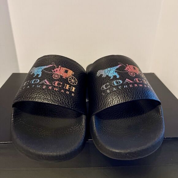 Coach Udele Sport Rexy Rainbow Slide Women's 8 B Black Ombre Glitter - Picture 1 of 10